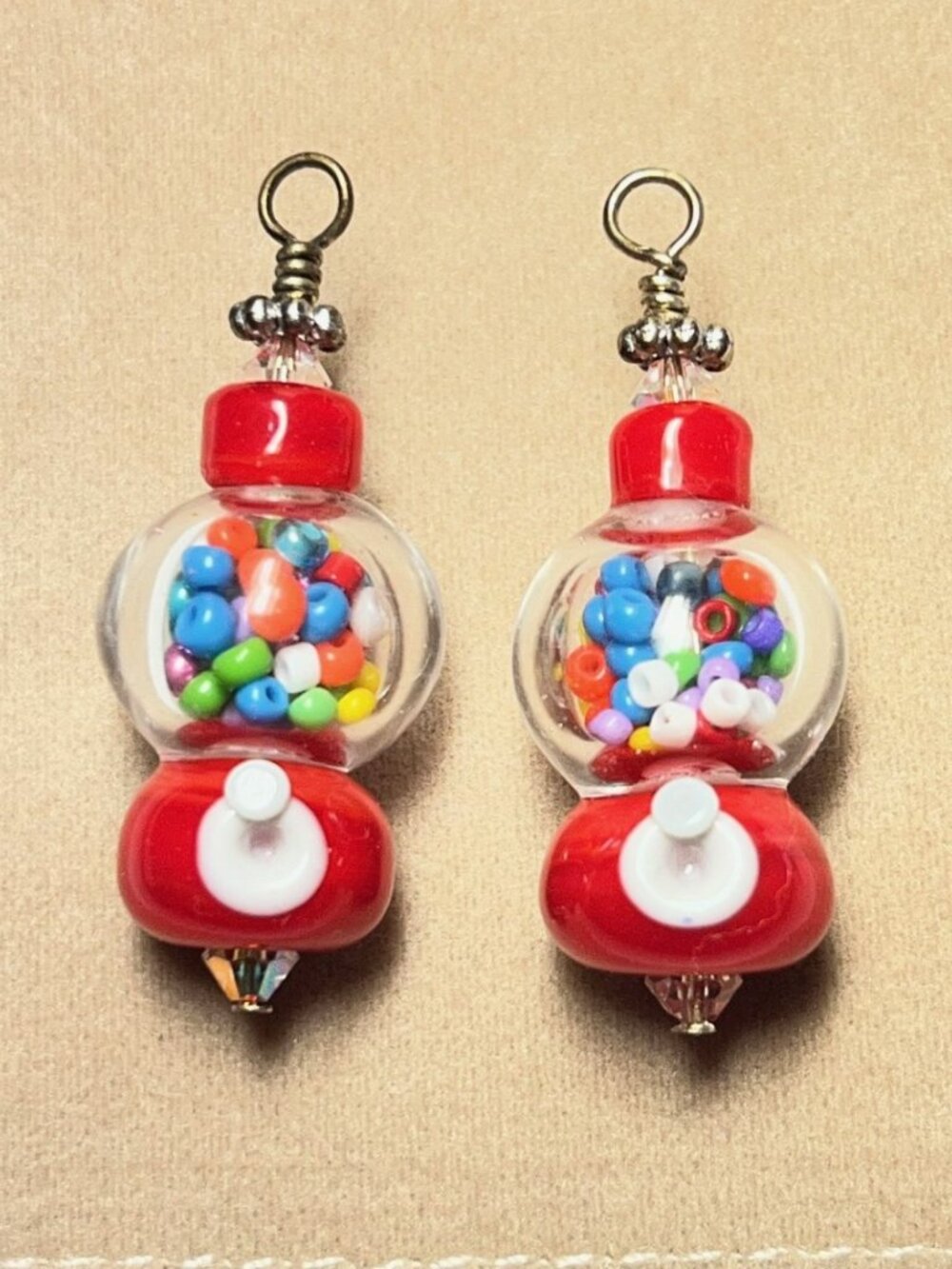 Lampwork gumball machine charms (2)